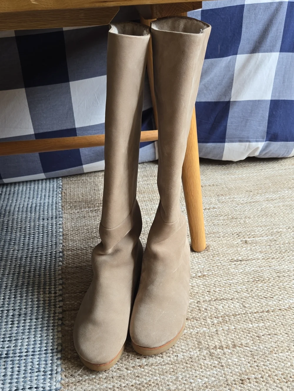 Lauren Manoogian Tall Suede-like Neutral Knee Boots, Size 7, Quiet Lux, Comfort